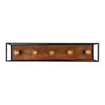 LightfixturesUAE-5-Light Farmhouse Rectangular Wood Cage Flush Mount Ceiling Light-Ceiling Lights-Black-