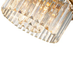 LightfixturesUAE-5-Light Mid-Century Modern Crystal Drum Chandelier-Chandeliers-Gold-