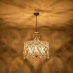 LightfixturesUAE-5-Light Mid-Century Modern Silver Bronze Crystal Chandelier-Chandeliers-Bronze-