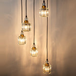 LightfixturesUAE-5-Light Modern Crystal Cluster Pendant Lighting-Chandeliers - 