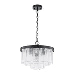 LightfixturesUAE-5-Light Modern Ice-Patterned Rectangular Glass Round Convertible Design Chandelier-Chandeliers-Nickel-