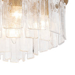 LightfixturesUAE-5-Light Modern Ice-Patterned Rectangular Glass Round Convertible Design Chandelier-Chandeliers-Nickel-