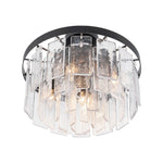 LightfixturesUAE-5-Light Modern Ice-Patterned Rectangular Glass Round Convertible Design Chandelier-Chandeliers-Nickel-