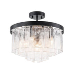LightfixturesUAE-5-Light Modern Ice-Patterned Rectangular Glass Round Convertible Design Chandelier-Chandeliers-Nickel-