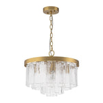 LightfixturesUAE-5-Light Modern Ice-Patterned Rectangular Glass Round Convertible Design Chandelier-Chandeliers-Nickel-