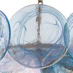 LightfixturesUAE-5-Light Whimsical Modern Art Blue Cloud Glass Tiered Chandelier-Chandeliers-Brass-