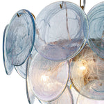 LightfixturesUAE-5-Light Whimsical Modern Art Blue Cloud Glass Tiered Chandelier-Chandeliers-Brass-