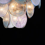 LightfixturesUAE-5-Light Whimsical Modern Art Blue Cloud Glass Tiered Chandelier-Chandeliers-Brass-