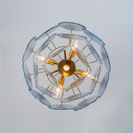 LightfixturesUAE-5-Light Whimsical Modern Art Blue Cloud Glass Tiered Chandelier-Chandeliers-Brass-