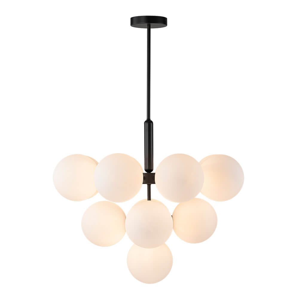 LightfixturesUAE-5/13 Contemporary Light Opal Glass Bubble Cluster Chandelier-Chandeliers-5-Light-Brass