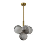 LightfixturesUAE-5/13-Light Modern Frosted Ribbed Smoked Glass Bubble Grape Shape Cluster Chandelier-Chandeliers-5-Light-