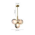 LightfixturesUAE-5/13-Light Modern Frosted Ribbed Smoked Glass Bubble Grape Shape Cluster Chandelier-Chandeliers-5-Light-