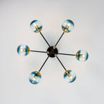 LightfixturesUAE-6-Lght Modern Bubble Glass Globe Iron Sputnik Ceiling Light-Ceiling Lights-Gray-