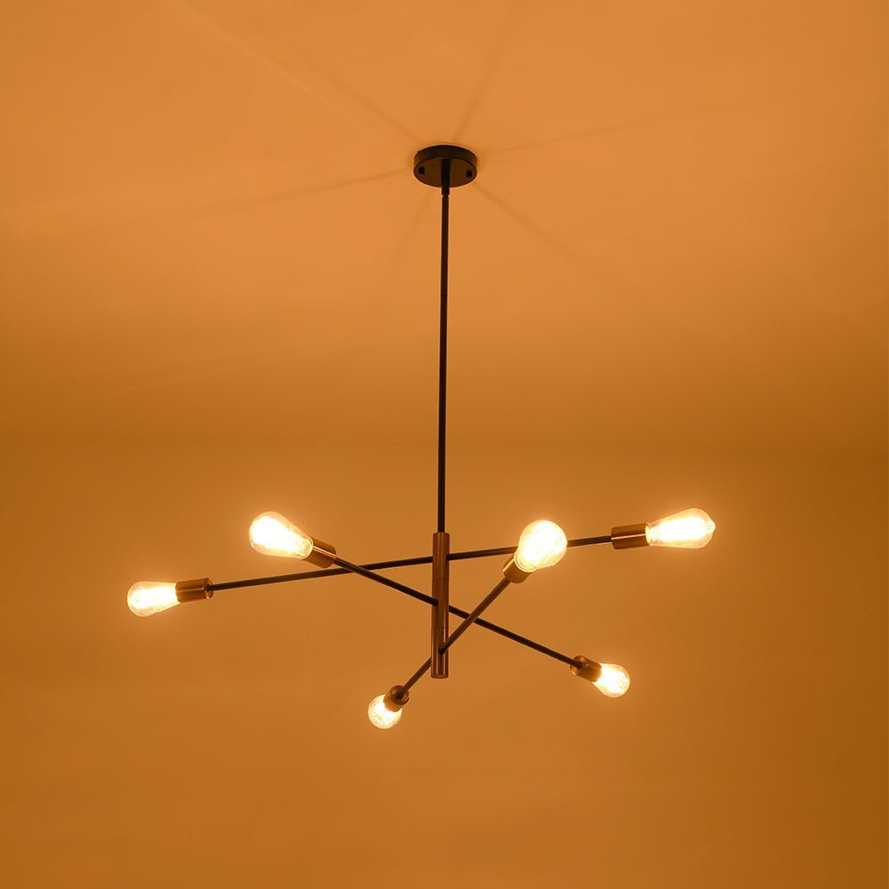 LightfixturesUAE-6-Light 3-Tiered Modern Minimalism Sputnik Metal Chandelier-Chandeliers-Black-
