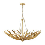 LightfixturesUAE-6-Light Art Deco Branch-Style Flower Basket Iron Chandelier-Chandeliers-Gold-