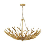 LightfixturesUAE-6-Light Art Deco Branch-Style Flower Basket Iron Chandelier-Chandeliers-Gold-
