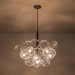 LightfixturesUAE-6-Light Contemporary Clear Glass Bubble Cloud Cluster Chandelier-Chandeliers-White-