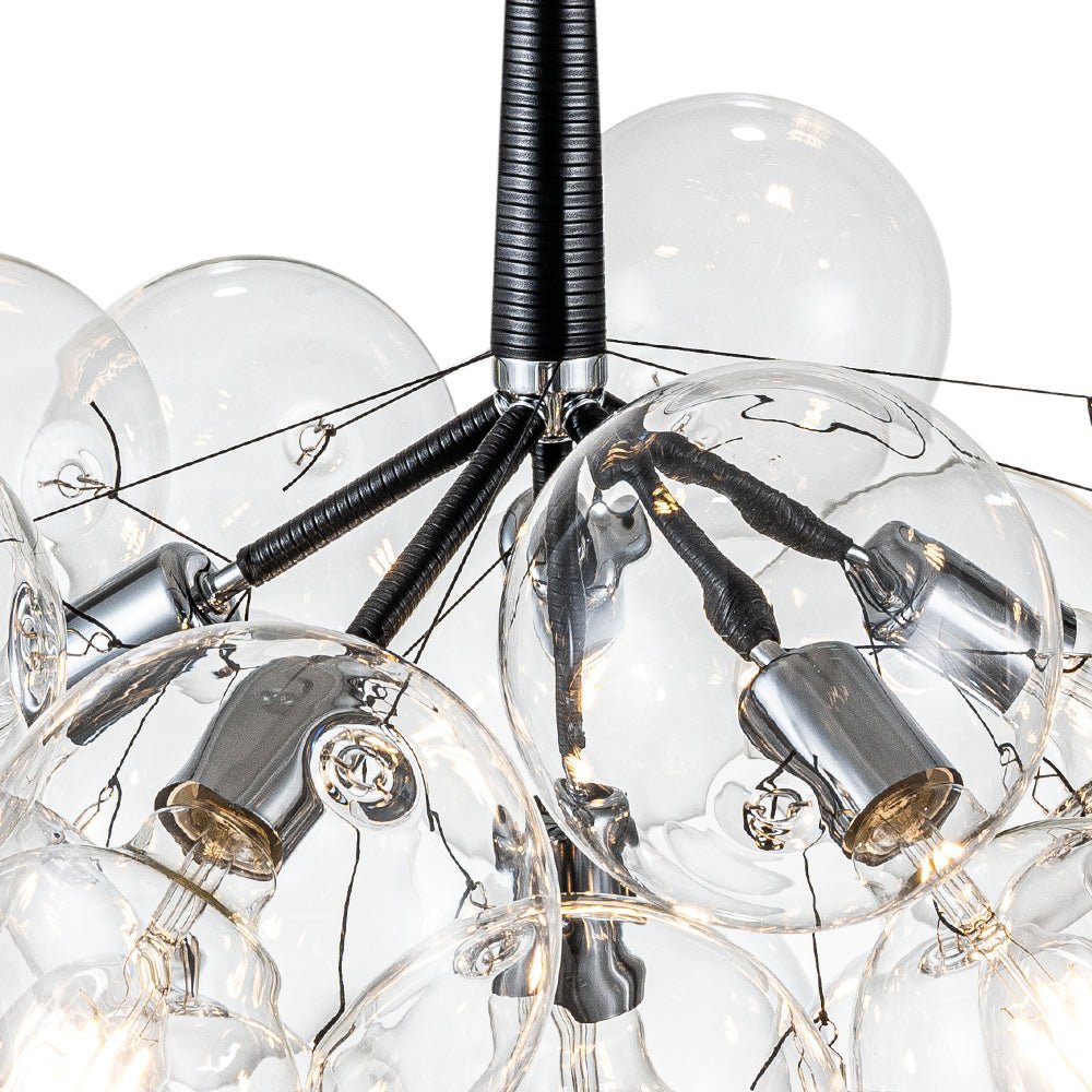 LightfixturesUAE-6-Light Contemporary Clear Glass Bubble Cloud Cluster Chandelier-Chandeliers-White-