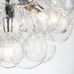 LightfixturesUAE-6-Light Contemporary Clear Glass Bubble Cloud Cluster Chandelier-Chandeliers-White-