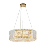 LightfixturesUAE-6-Light Contemporary Luxury Crystal Round Drum Chandelier-Chandeliers-Chrome-