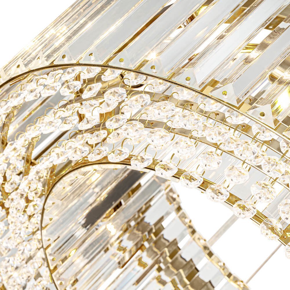 LightfixturesUAE-6-Light Contemporary Luxury Crystal Round Drum Chandelier-Chandeliers-Chrome-