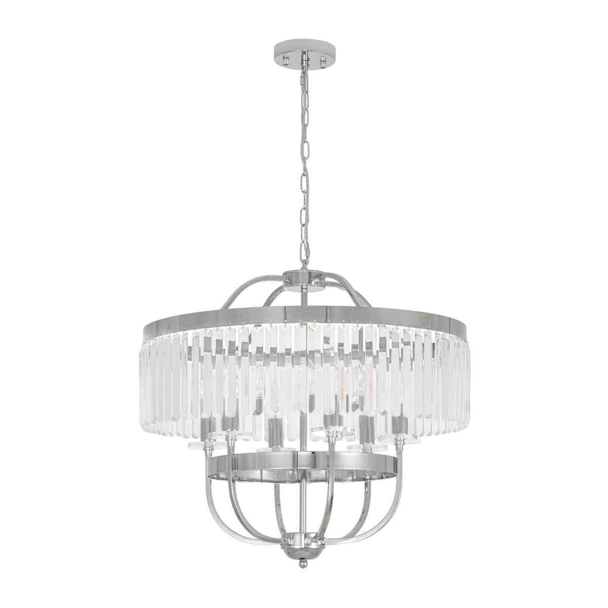 LightfixturesUAE-6-Light Glam Tiered Ring Crystal Circular Chandelier-Chandeliers-Chrome-