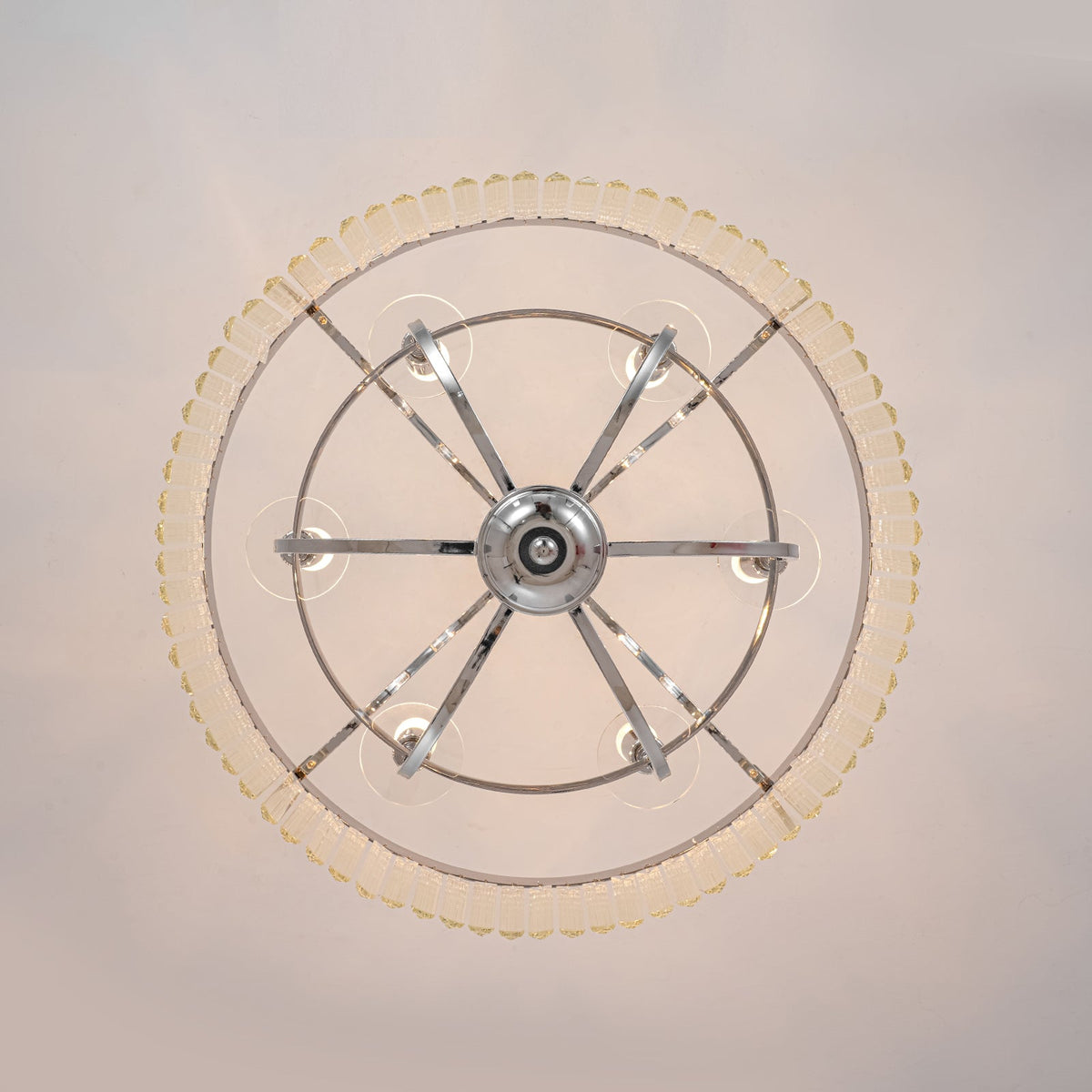LightfixturesUAE-6-Light Glam Tiered Ring Crystal Circular Chandelier-Chandeliers-Chrome-