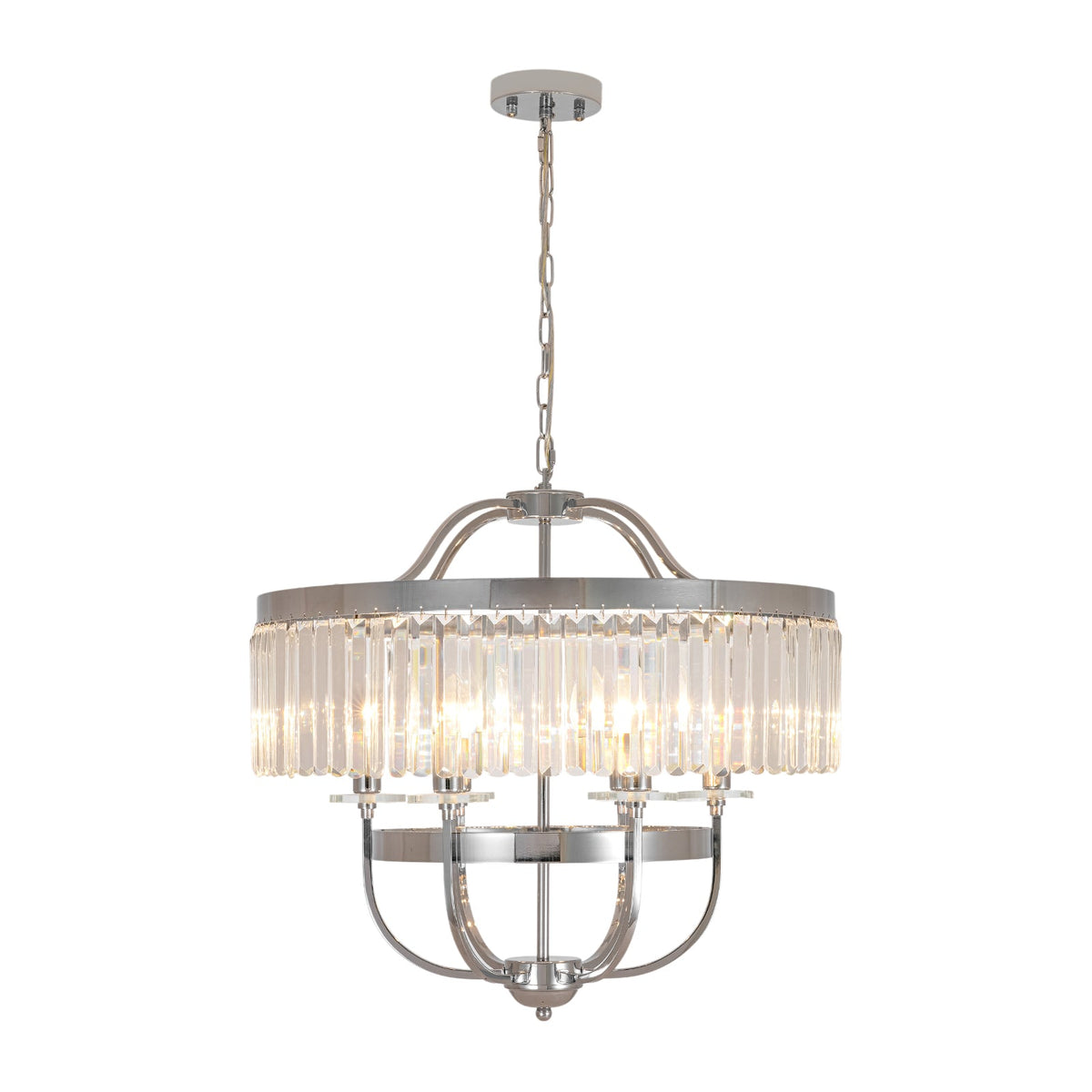 LightfixturesUAE-6-Light Glam Tiered Ring Crystal Circular Chandelier-Chandeliers-Chrome-