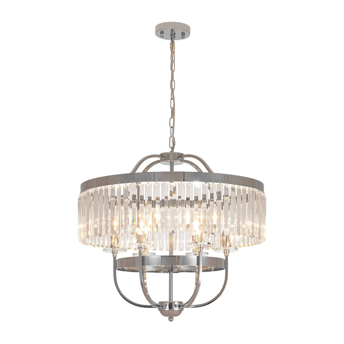 LightfixturesUAE-6-Light Glam Tiered Ring Crystal Circular Chandelier-Chandeliers-Chrome-