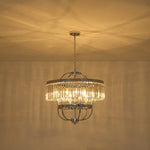 LightfixturesUAE-6-Light Glam Tiered Ring Crystal Circular Chandelier-Chandeliers-Chrome-