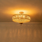 LightfixturesUAE-6-Light Luxury Crystal Drum Semi-Flush Mount Ceiling Light-Ceiling Lights-Chrome-