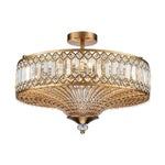 LightfixturesUAE-6-Light Luxury Crystal Drum Semi-Flush Mount Ceiling Light-Ceiling Lights-Chrome-