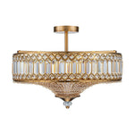 LightfixturesUAE-6-Light Luxury Crystal Drum Semi-Flush Mount Ceiling Light-Ceiling Lights-Chrome-