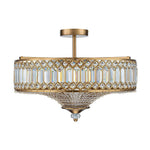 LightfixturesUAE-6-Light Luxury Crystal Drum Semi-Flush Mount Ceiling Light-Ceiling Lights-Chrome-