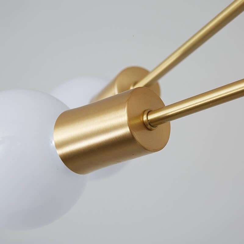 LightfixturesUAE-6-Light Mid-Century Modern Sputnik Chandelier-Chandeliers-Brass-