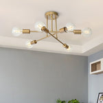 LightfixturesUAE-6-Light Modern Brass Sputnik Semi Flush Mount-Ceiling Lights - 