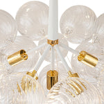 LightfixturesUAE-6-Light Modern Cluster Ribbed Clear Glass Bubble Chandelier-Chandeliers-Black-6-Bulb