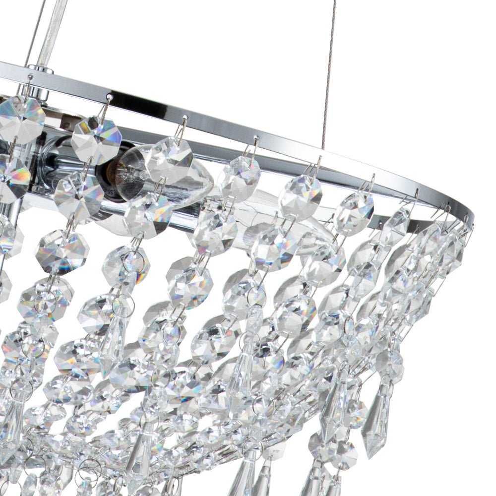 LightfixturesUAE-6-Light Modern Luxury Bowl Crystal Pendant Lighting-Chandeliers - 