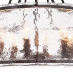 LightfixturesUAE-6-Light Modern Water Ripple Glass Drum Lantern Pendant-Chandeliers-Oil Rubbed Bronze-