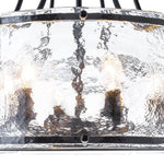 LightfixturesUAE-6-Light Modern Water Ripple Glass Drum Lantern Pendant-Chandeliers-Oil Rubbed Bronze-