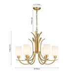 LightfixturesUAE-6-Light Sputnik Arms Opal Glass Empire Chandelier-Chandeliers-Brass-