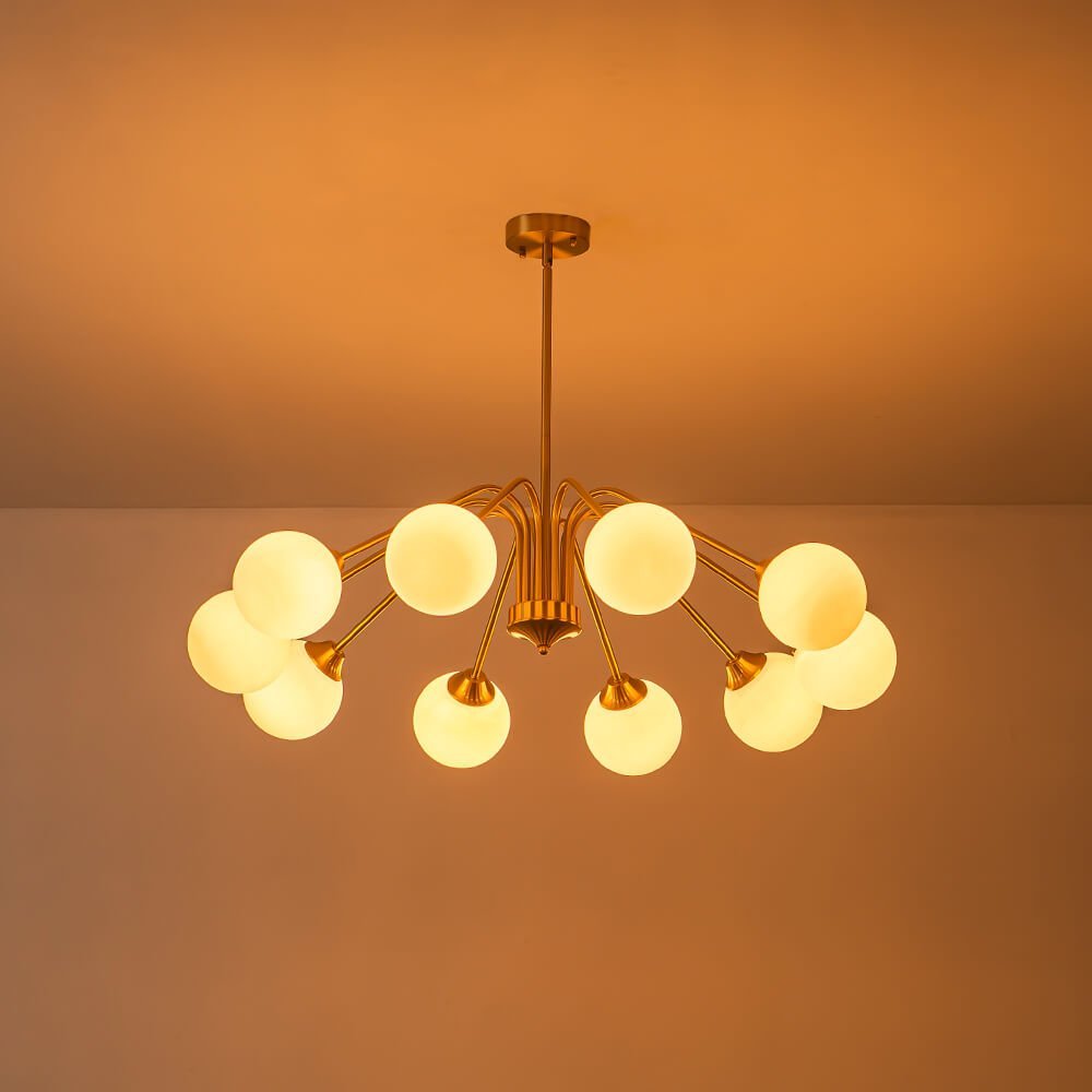 LightfixturesUAE-6/10-Light Modern Opal Glass Globe Bubble Chandelier-Chandeliers-10-Light-