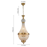 LightfixturesUAE-6/8-Light Transitional French Crystal Antique Brass Empire Chandelier-Chandeliers-6-Light-