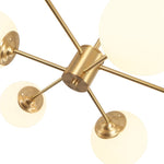 LightfixturesUAE-6/8 Lights Mid-Century Modern Opal Glass Globe Sputnik Chandelier-Chandeliers-8-Light-Black