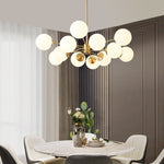LightfixturesUAE-6/8/12 Lights Mid-Century Modern Sputnik Glass Globe Chandelier-Chandeliers-12-Light-Brass