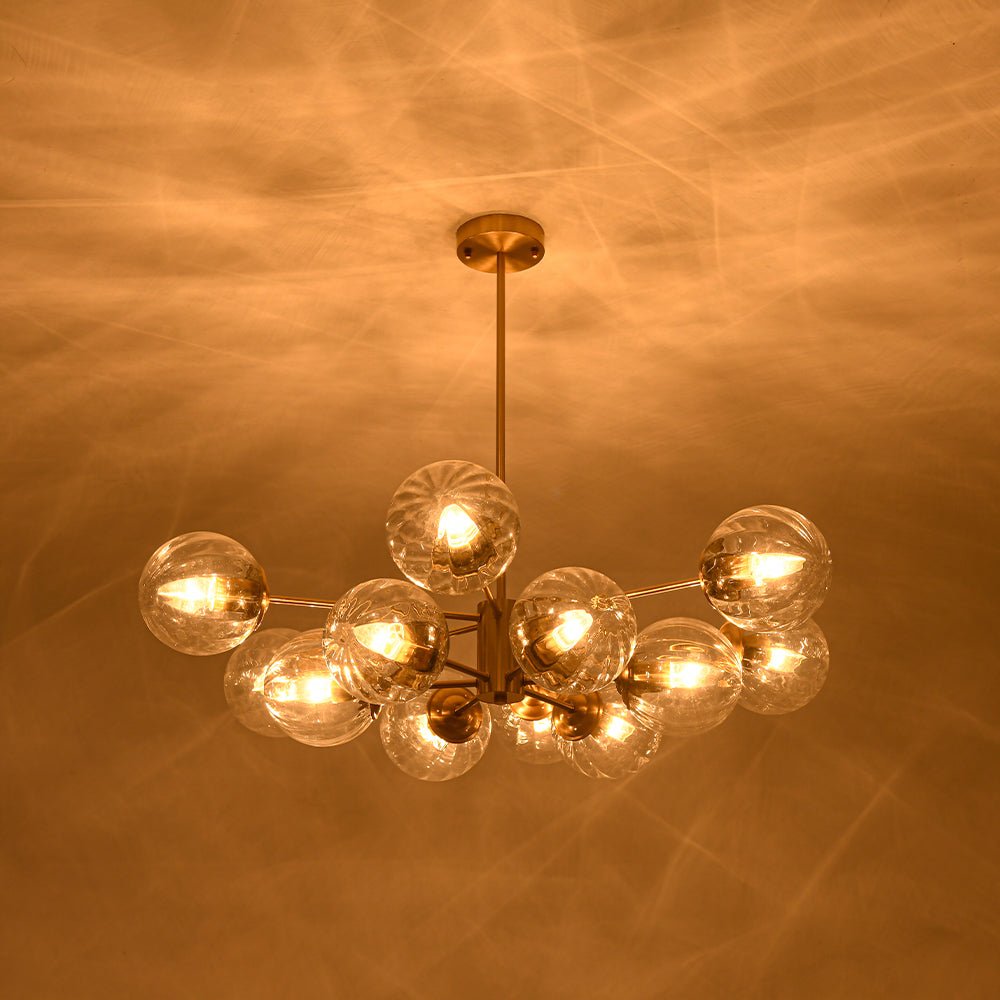 LightfixturesUAE-6/8/12 Lights Mid-Century Modern Sputnik Glass Globe Chandelier-Chandeliers-8-Light-Black
