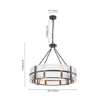 LightfixturesUAE-8-Light Industrial Round Handcrafted Water-Textured Glass Chandelier-Chandeliers-Black-