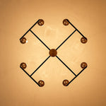 LightfixturesUAE-8-Light Mid-Century Geometric Candle Style Chandelier-Chandeliers-8-Light-
