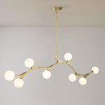 LightfixturesUAE-8-Light Mid-Century Modern Branching Linear Chandelier-Chandeliers-Black-