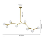 LightfixturesUAE-8-Light Mid-Century Modern Branching Linear Chandelier-Chandeliers-Black-